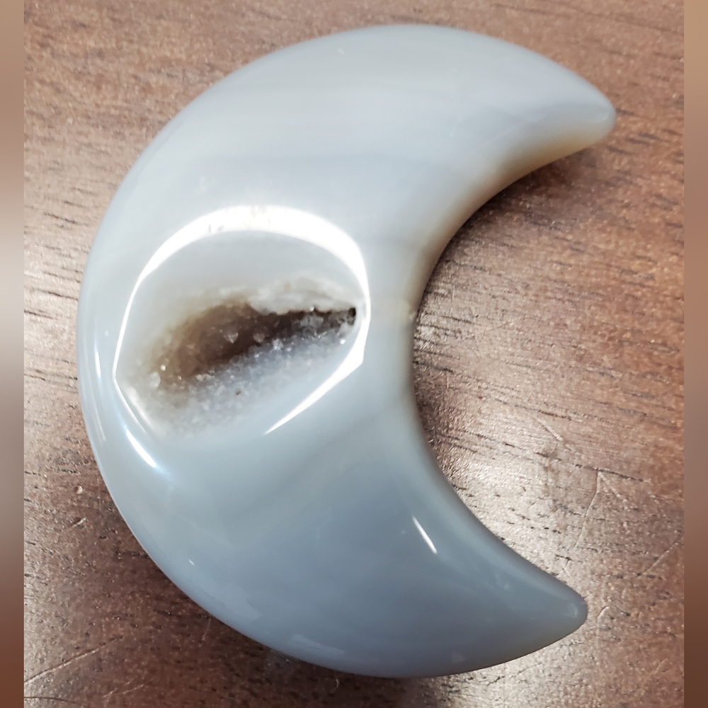 Banded Agate Crystal Moon